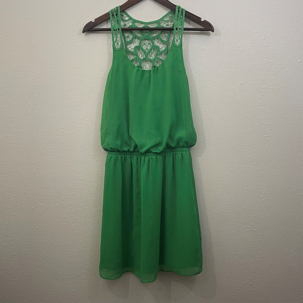 Express Sz S Crochet Embellished Elastic Waist Dress